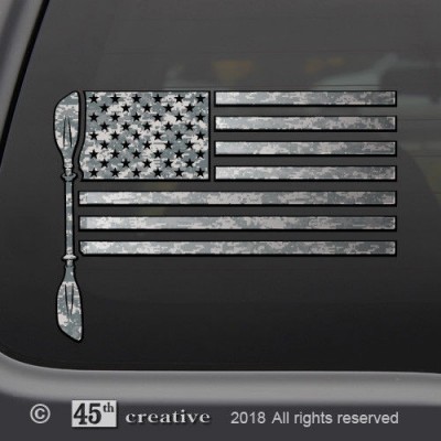 USA Flag Kayaking Decal Sticker - ocean lake kayak paddle window decal sticker   173074067384